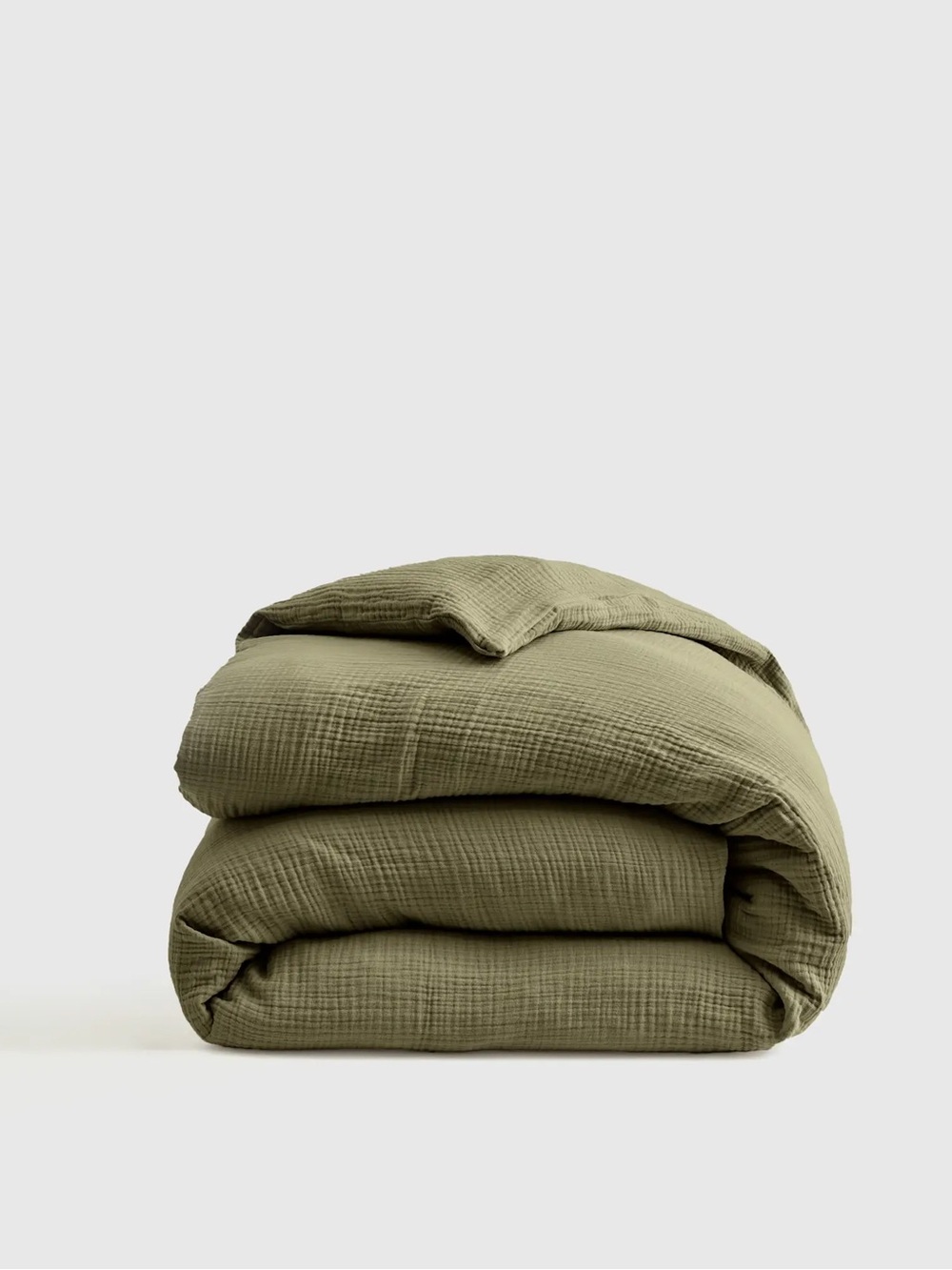 NEW Quince KING Organic Cotton Gauze Duvet Cover OLIVE $149